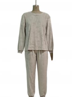 Spandex Super-Soft Cationic Cut-Out Island Velvet Pajama Set -actexapparel.com